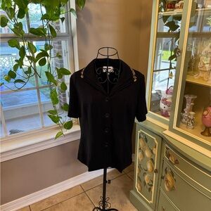 Julian Taylor Button up with cheetah collar